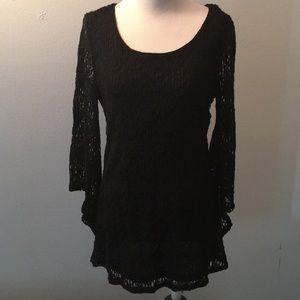 Adorable black crochet dress